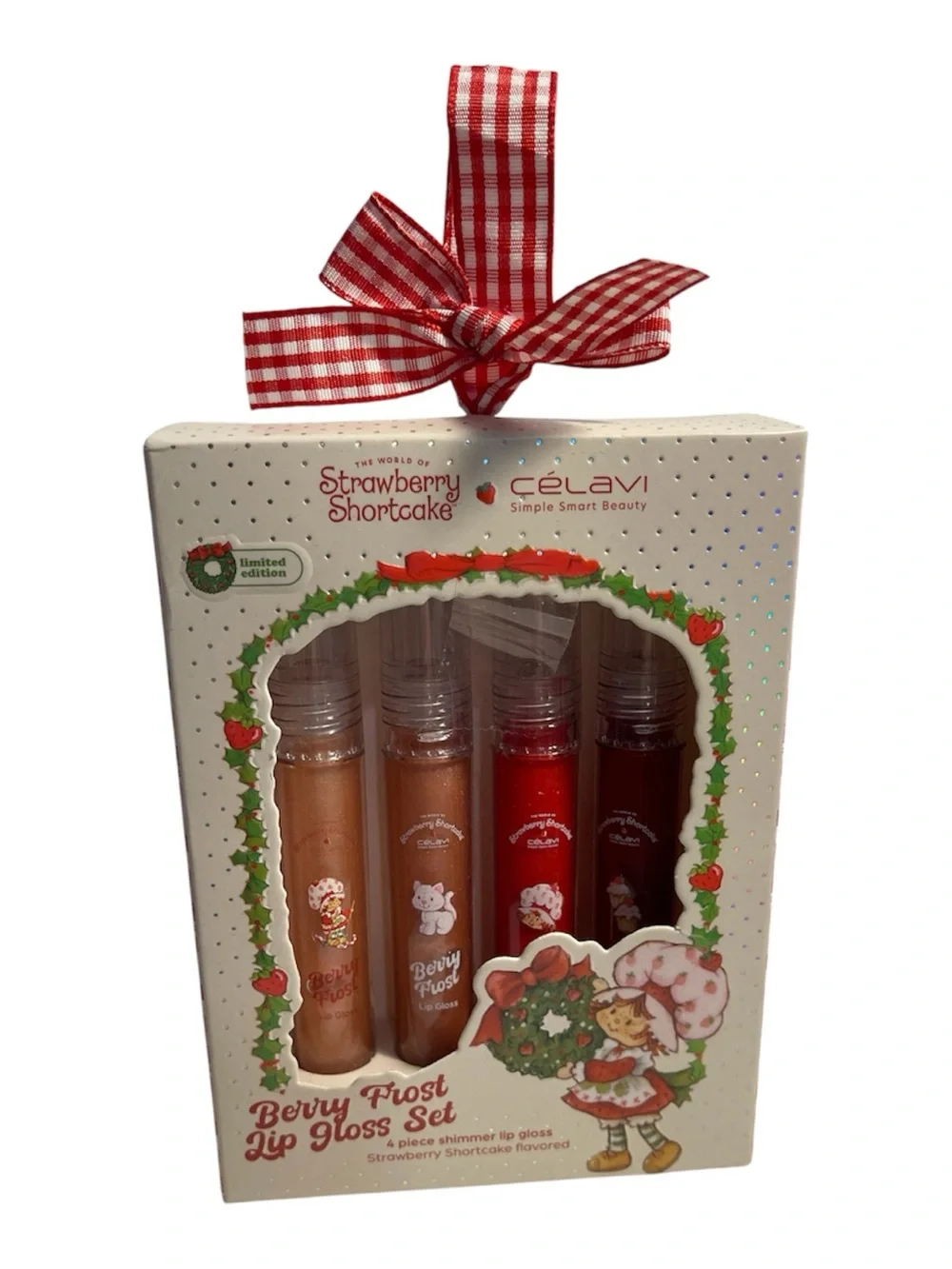Celavis Strawberry Shortcake Berry Frost Lip Gloss Set of 4 - NWT **